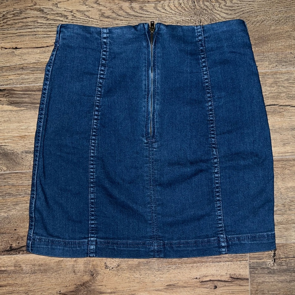 Free People Modern Femme Blue Denim Skirt - Picture 5 of 12
